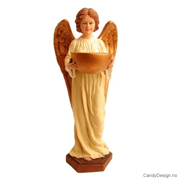 Stor stående engel med lysholder
