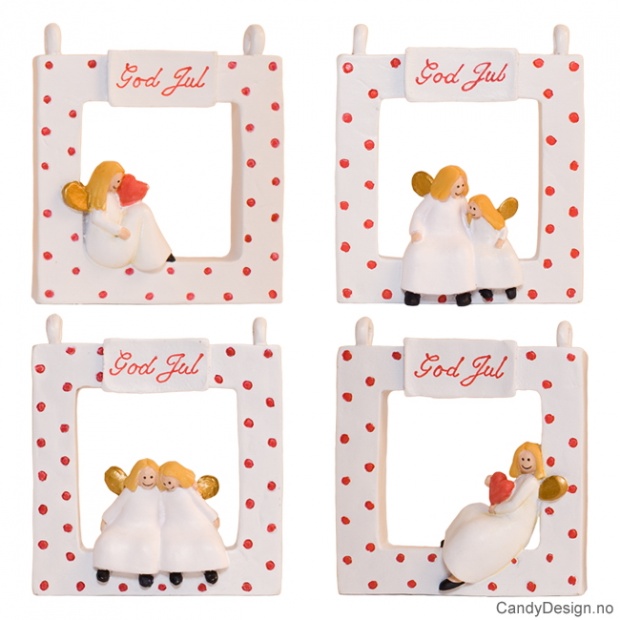 Engler i vindu - hvite