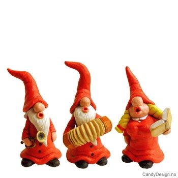 Lite nissekor med tre nisser - Rød assortert