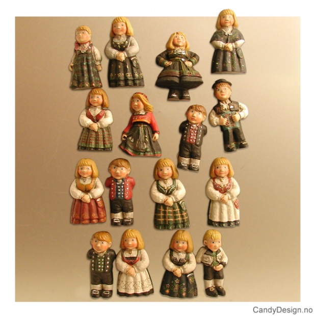 Barn med bunad - magneter