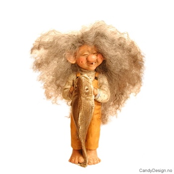 Medium fiskertroll med torsk