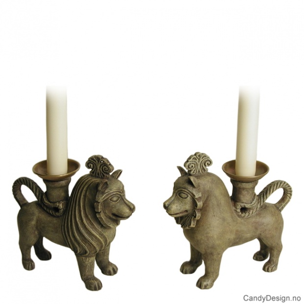 Mørk grå løvelysestake