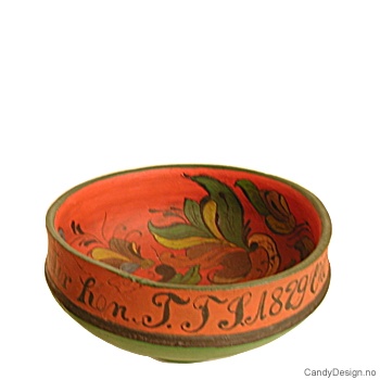 Skål rosemalt burgunder