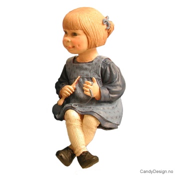 Carl Larsson barn i blått - Strikkende småpiker