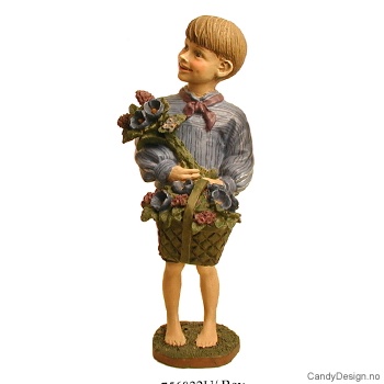 Gutt med blomsterbukett - Blå/blå