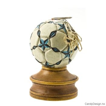 Stor magnetball med stand - Blå/Hvit Fotball