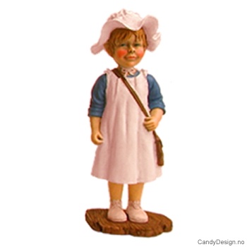 Pike med bølgete hatt i hvitt