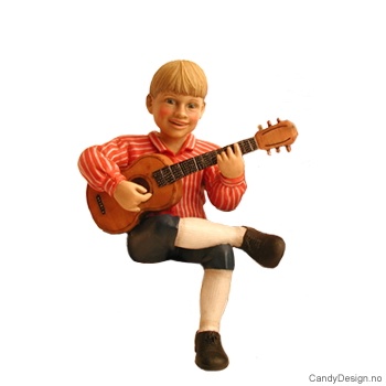 Carl Larsson barn - Gutt med stor gitar