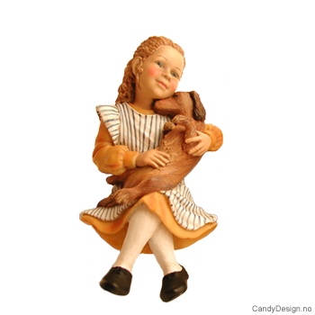 Carl Larsson barne figurer  - Pike med dachs