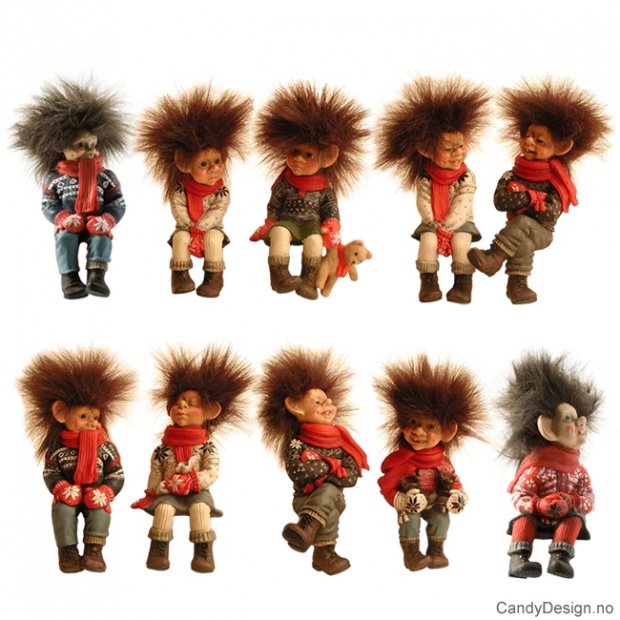 Kantsittende vintertroll assortert