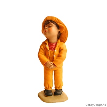 Regntøybarn medium stående - Kyssende gutt