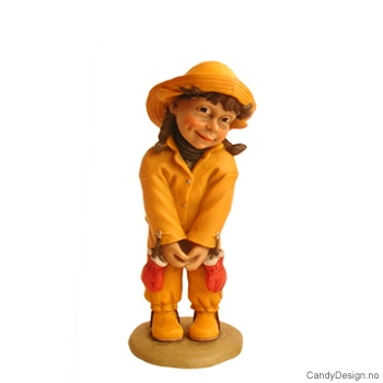 Regntøybarn medium stående - Genert pike