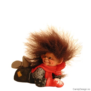 Mini liggende/sittende vintertroll