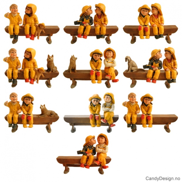 Barnehagebarn på langbenk assortert