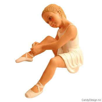 Ballett jente figur - Hvit knytter sko