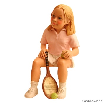 Tennis barn figur - Pike i rosa skjorte, hvitt skjørt