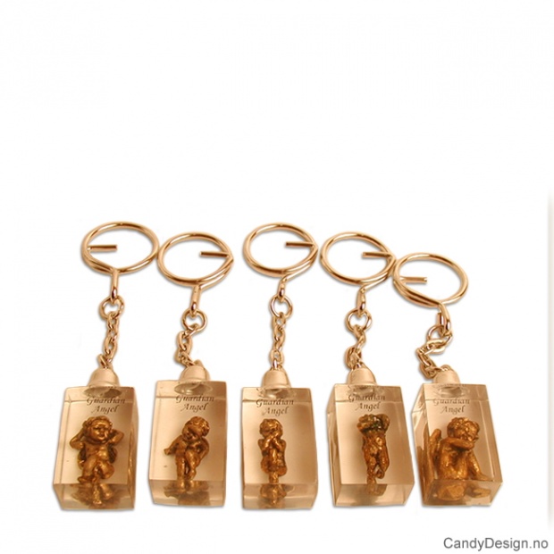 Nøkkelring - Gardian angel i gull