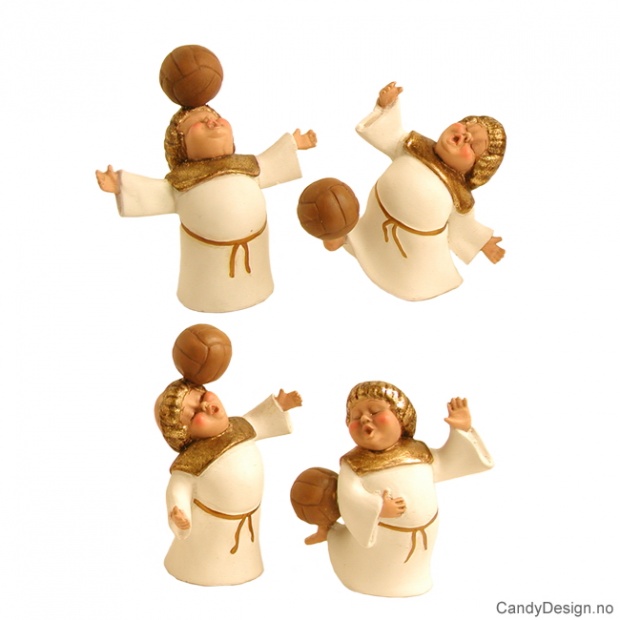 Munker som spiller fotball - hvit