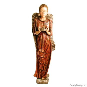 Stor engel skulptur - Gull/antikk