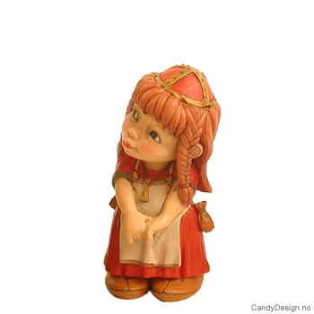 Svermende vikingpike i rødt/rosa