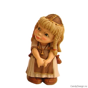 Beundrende vikingpike i rosa/brunt