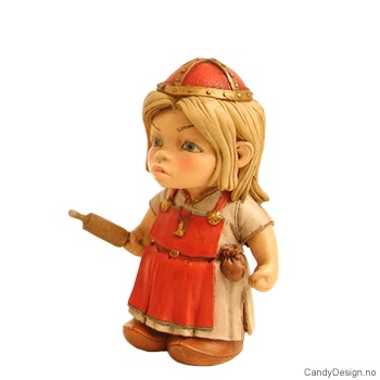 Vikingpike med kjede i rosa/rødt