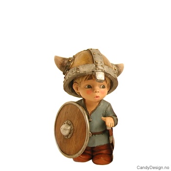 Små forelskede enkle vikingebarn figurer  Viking gutt med sverd på siden