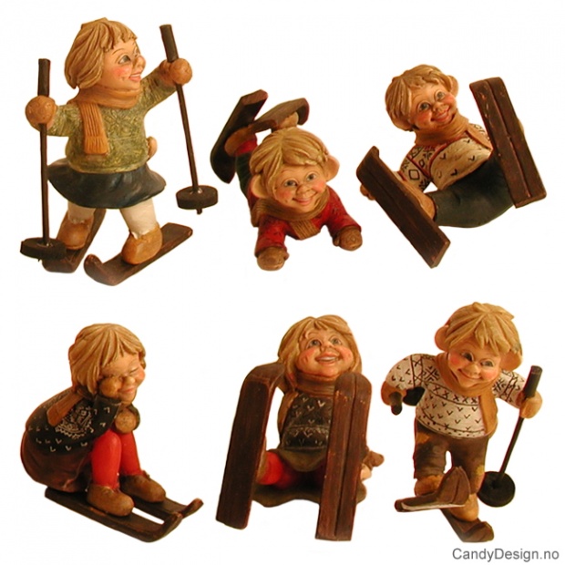 Suvenir troll på ski assortert