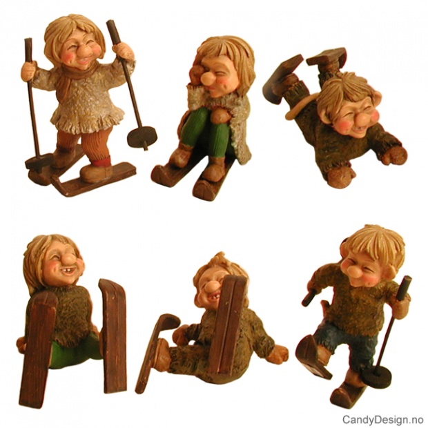 Vinter troll på ski assortert