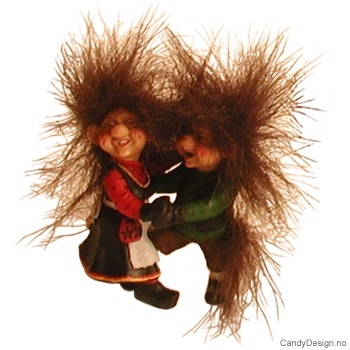 Partytroll med fluffy hår