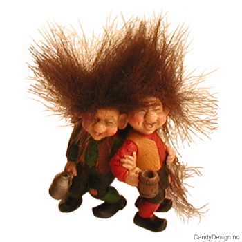 Partytroll med fluffy hår