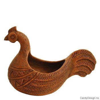 Antikvitet stor brun  Skål med tiur