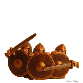 Tre vikinger i farger  uten horn