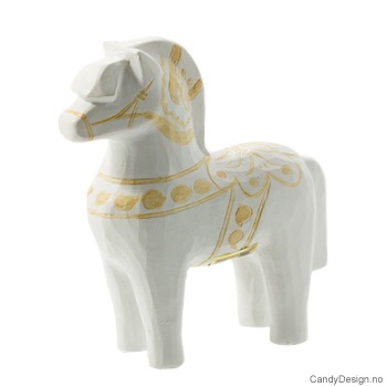 Treskåret fjording suvenir  Med gull rosemaling