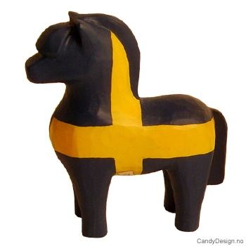 Treskåret fjording suvenir - Svensk flagg