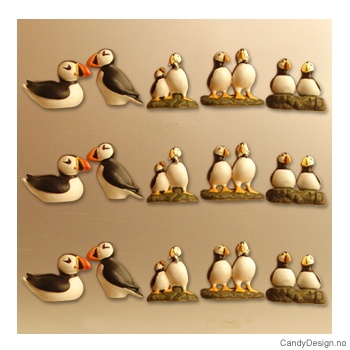 Magnet lundefugler i farger assortert