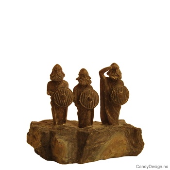 3 vikinger på stein - mini