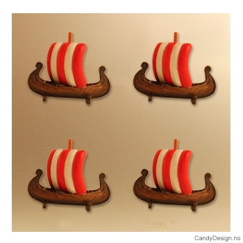 Vikingskip suvenir magnet assortert