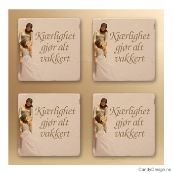 Magnetplate med kvinnefigur - Kjærlighet gjør alt vakkert  (mor/datter)