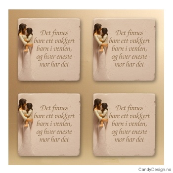 Magnetplate med kvinnefigur - Det finnes bare ett vakkert barn i verden, og hver eneste mor har det  (m/barn)