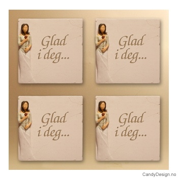 Magnetplate med kvinnefigur - Glad i deg   (m/rose)