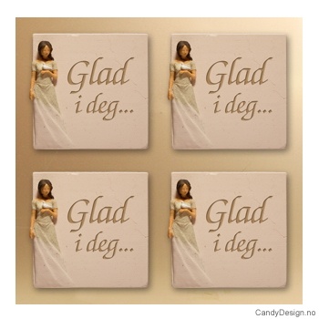 Magnetplate med kvinnefigur - Glad i deg   (m/due)