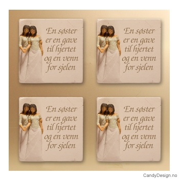 Magnetplate med kvinnefigur - En søster er en gave til hjertet og en venn for sjelen  (søstre)