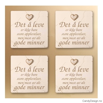 Magnetplate med hjerte og tekst - Det å leve er ikke bare store opplevelser, men mest av alt gode minner