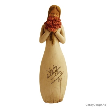 Pike med tekst i tre med blomster - Verden hadde ikke vært den samme uten deg - hvit wooden