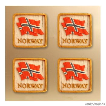 Norske flagg - firkantet magnet
