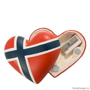 Blyantspisser med norsk flagg