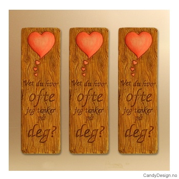 Kjærlighetsord magnet i trefarge - Vet du hvor ofte jeg tenker på deg
