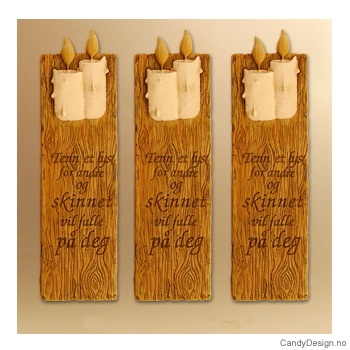 Kjærlighetsord magnet i trefarge - Tenn et lys for andre og skinnet vil falle på deg