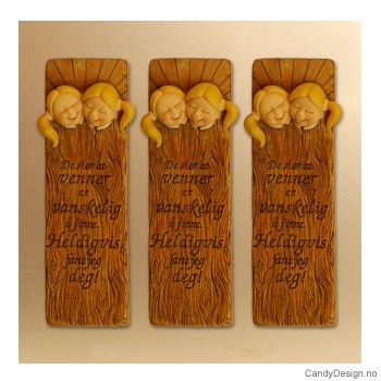 Kjærlighetsord magnet i trefarge - De sier at venner er vanskelig å finne, Heldigvis fant jeg deg